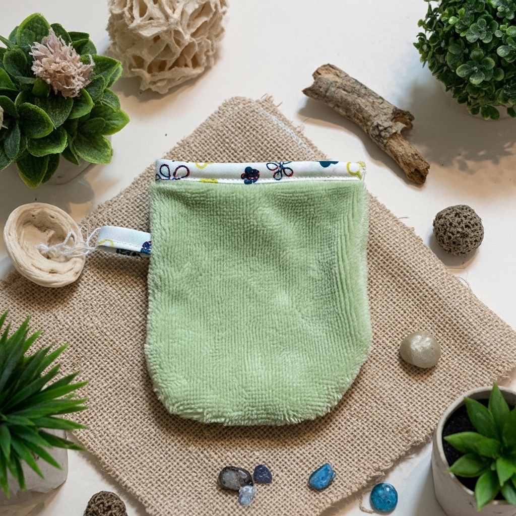 gant en éponge de bambou, démaquillant sans produit