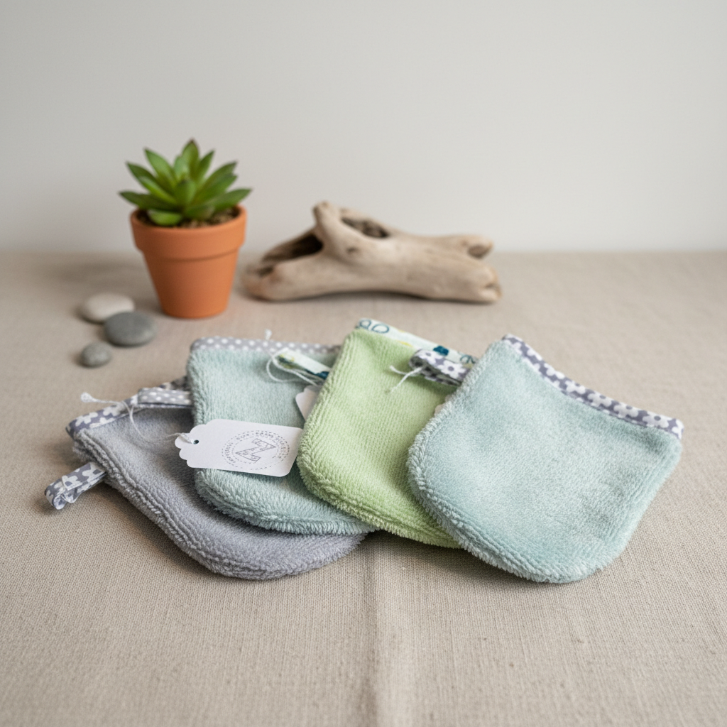 gant démaquillant rien qu'à l'eau en éponge de bambou