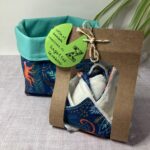 panière et lingettes en bambou