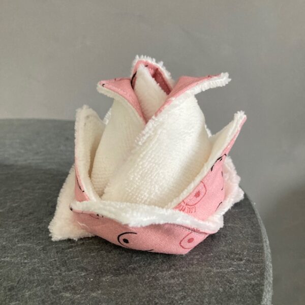 lingettes démaquillantes lavables rose girl power