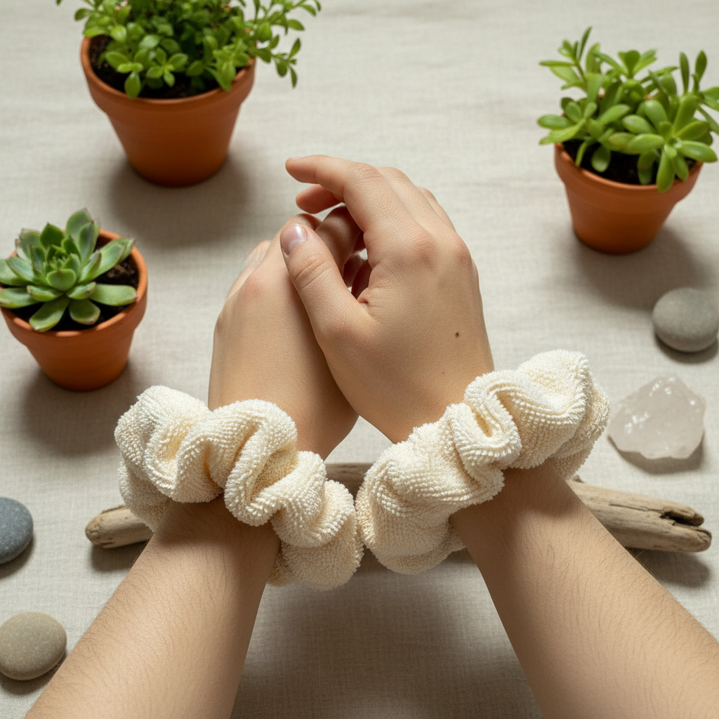 Chouchou de poignet en éponge de bambou – Image 2